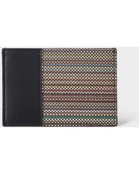 Paul Smith - Leather 'Signature Stripe' Coated Canvas Credit Card Holder - Lyst