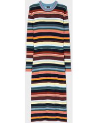 PS by Paul Smith - Multi Stripe Knitted Dress Multicolour - Lyst