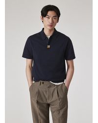 Paul Smith - Organic Cotton 'Signature Stripe' Knitted Polo Shirt - Lyst