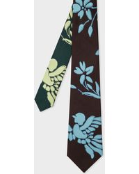 Paul Smith - Emerald Green 'bird Floral' Print Silk Tie Brown - Lyst