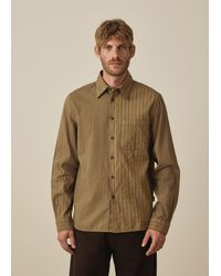 Paul Smith - Khaki Mix Up Stripe Cotton Shirt - Lyst