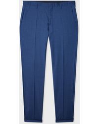 Paul Smith - Wool Cuffed Check Trousers - Lyst