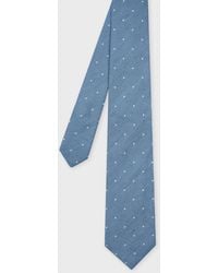 Paul Smith - Linen-Silk Polka Dot Tie - Lyst
