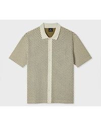 Paul Smith - Khaki Jacquard Button-Through Polo Shirt - Lyst
