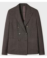 Paul Smith - Wool Houndstooth Double Breasted Blazer - Lyst
