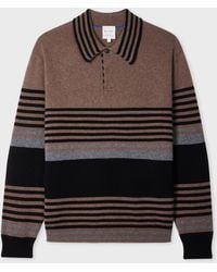 Paul Smith - Stripe Cashmere Polo Sweater - Lyst