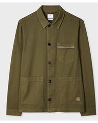 Paul Smith - Khaki Cotton-Twill 'Stitch Stripe' Work Jacket - Lyst