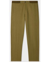 Paul Smith - Khaki Cotton Jersey Front-Seam Sweatpants - Lyst