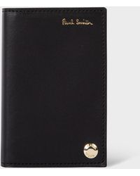 Paul Smith - Black 'signature Stripe' Interior Leather Pivot Card Holder - Lyst