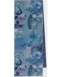 Paul Smith - Blue 'narcissus' Wool Scarf - Lyst