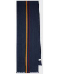Paul Smith - Dark 'Artist Stripe' Band Herringbone Wool-Blend Scarf - Lyst
