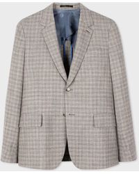 Paul Smith - Grey Ombre-check Wool-blend Buggy-Lined Blazer White - Lyst