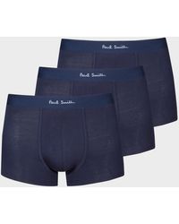 Paul Smith - Navy Organic Cotton Low-rise Boxer Briefs Three Pack Blue - Lyst