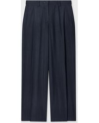 Paul Smith - Chalk Stripe Wool-Blend Wide-Leg Trousers - Lyst