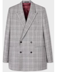 Paul Smith - Tailored-fit Monochrome Check Cashmere-blend Blazer Black - Lyst
