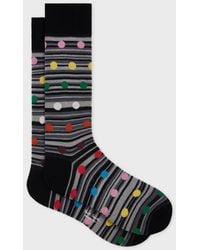 Paul Smith - Tonal Stripe And Multicolour Polka Dot Socks - Lyst