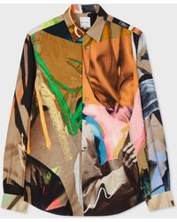 Paul Smith - 'life Drawing' Print Viscose-linen Shirt Multicolour - Lyst
