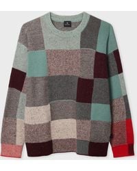 Paul Smith - Patchwork Cotton & Wool-Blend Sweater - Lyst