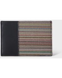 Paul Smith - Leather 'Signature Stripe' Coated Canvas Credit Card Holder - Lyst