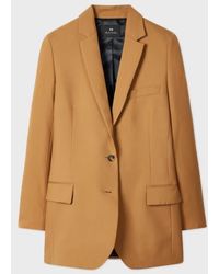 Paul Smith - Tan Wool Hopsack Longline Blazer - Lyst