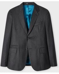 Paul Smith - Tailored-Fit Charcoal Overdyed Wool-Cashmere Flannel Blazer - Lyst