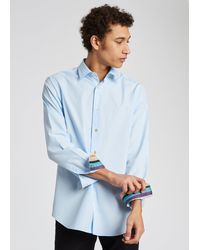 Chemise Artist Stripe en lin Lin Paul Smith pour homme en coloris Bleu Homme Vêtements Vêtements de nuit 