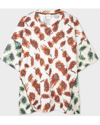 Paul Smith - 'digital Daisy' Oversized Contrast T-shirt Red - Lyst
