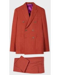 Paul Smith - Rust Double-Breasted Linen Two-Piece Suit - Lyst