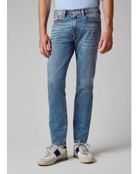 Paul Smith - Slim Tapered-Fit Mid-Wash Stretch' Jeans - Lyst