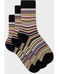 Paul Smith - Women's 'signature Stripe' Socks Three Pack - Lyst