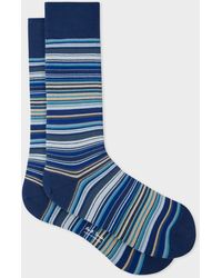 Paul Smith - Sky Blue 'signature Stripe' Socks - Lyst