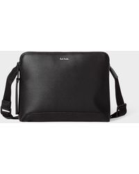 Paul Smith - Black Embossed Leather Musette Bag - Lyst