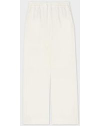 Paul Smith - Ivory Linen Wide Leg Drawstring Trousers - Lyst
