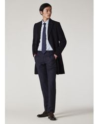 Paul Smith - Navy Blue Wool-cashmere Epsom Coat - Lyst