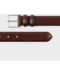 Paul Smith - Chocolate Leather Double Keeper Classic Suit Belt - Lyst