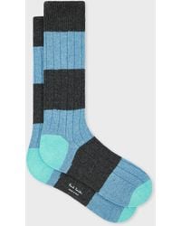 Paul Smith - Cashmere-Blend Stripe Ribbed Socks - Lyst