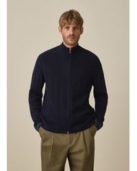 Paul Smith - Cable-Knit Cotton Zip Cardigan - Lyst