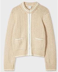Paul Smith - Cream Textured Knit Zip Jacket - Lyst