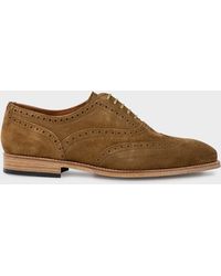 Paul Smith - Tan Suede 'niccolo' Brogues Brown - Lyst