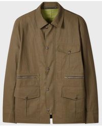 Paul Smith - Khaki Linen Field Jacket - Lyst