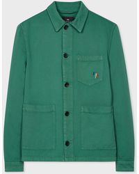 PS by Paul Smith - Bright Green Cotton-linen 'broad Stripe Zebra' Work Jacket - Lyst