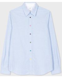 PS by Paul Smith - Tailored-fit Sky Blue Organic-cotton Multicolour Button Oxford Shirt - Lyst