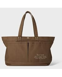 Paul Smith - Khaki Tekwax Cotton Large Tote Bag - Lyst