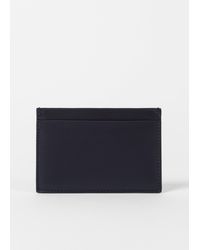 Paul Smith - Navy Leather Monogrammed Credit Card Holder - Lyst