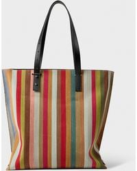 Paul Smith - 'Craft Stripe' Leather Tote Bag - Lyst