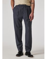 Paul Smith - Wool And Cotton-Blend Elasticated Waist Trousers - Lyst