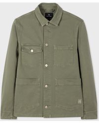 PS by Paul Smith - Khaki Green Stretch-cotton Chore Jacket - Lyst