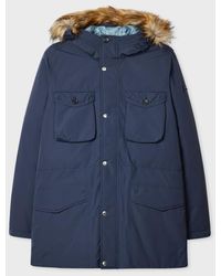 Paul Smith - Down Parka With Faux Fur Hood - Lyst