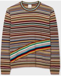 Paul Smith - Diagonal 'signature Stripe' Sweater Multicolour - Lyst