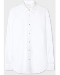 Paul Smith - Tailored-fit White Cotton 'signature Stripe' Cuff Shirt - Lyst